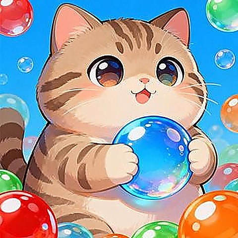 Bubble Cat online browser game cover on Paymygame